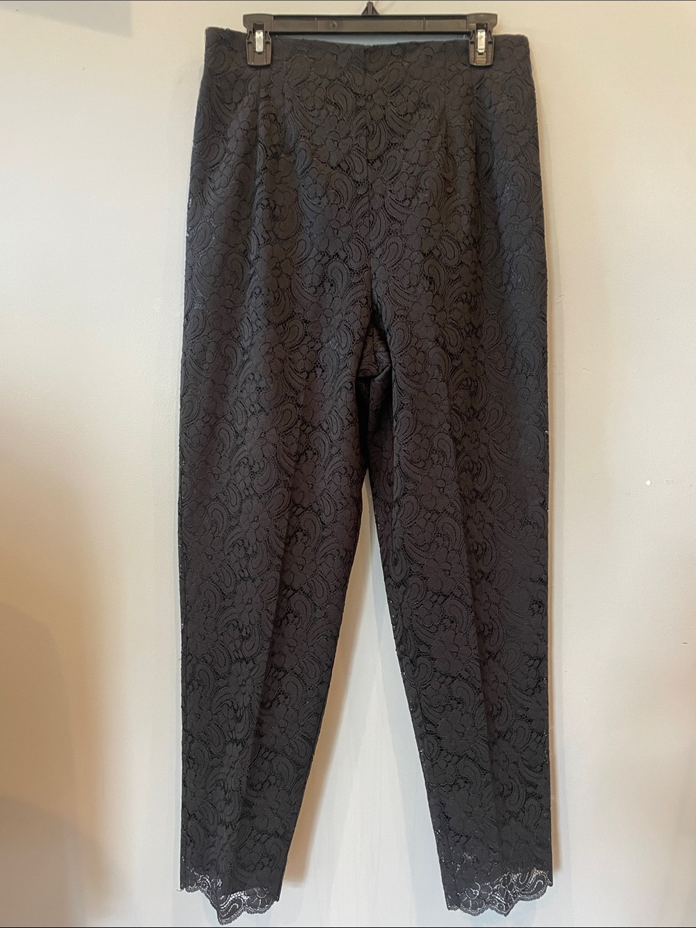 Black Lace-Overlay Women's Pants size 12 like new